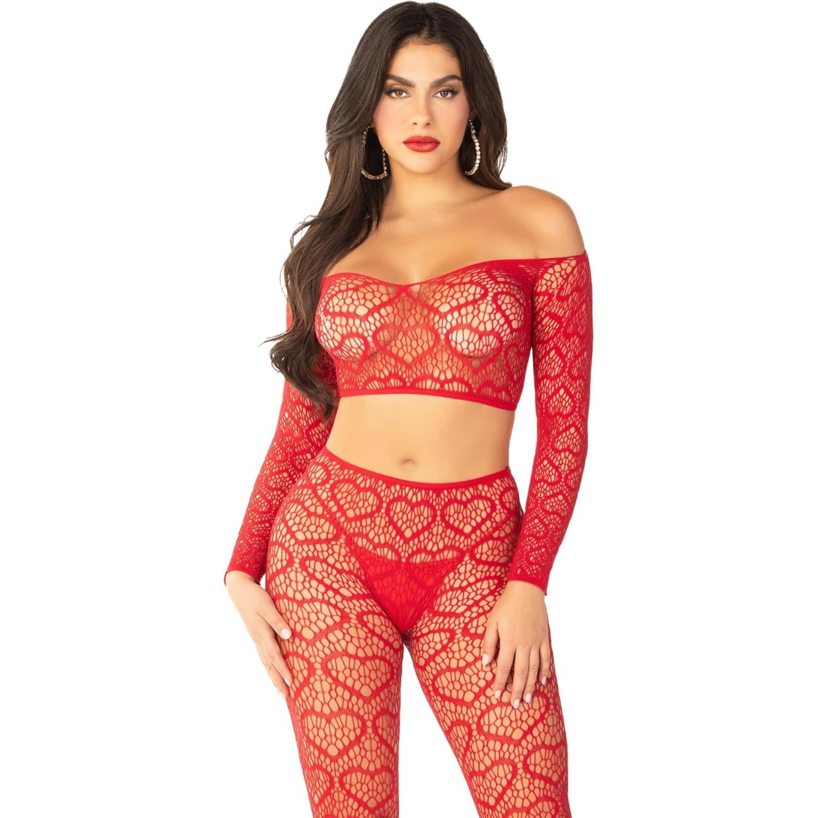 Leg Avenue 2pc Croptop and Footless Tights - Os
