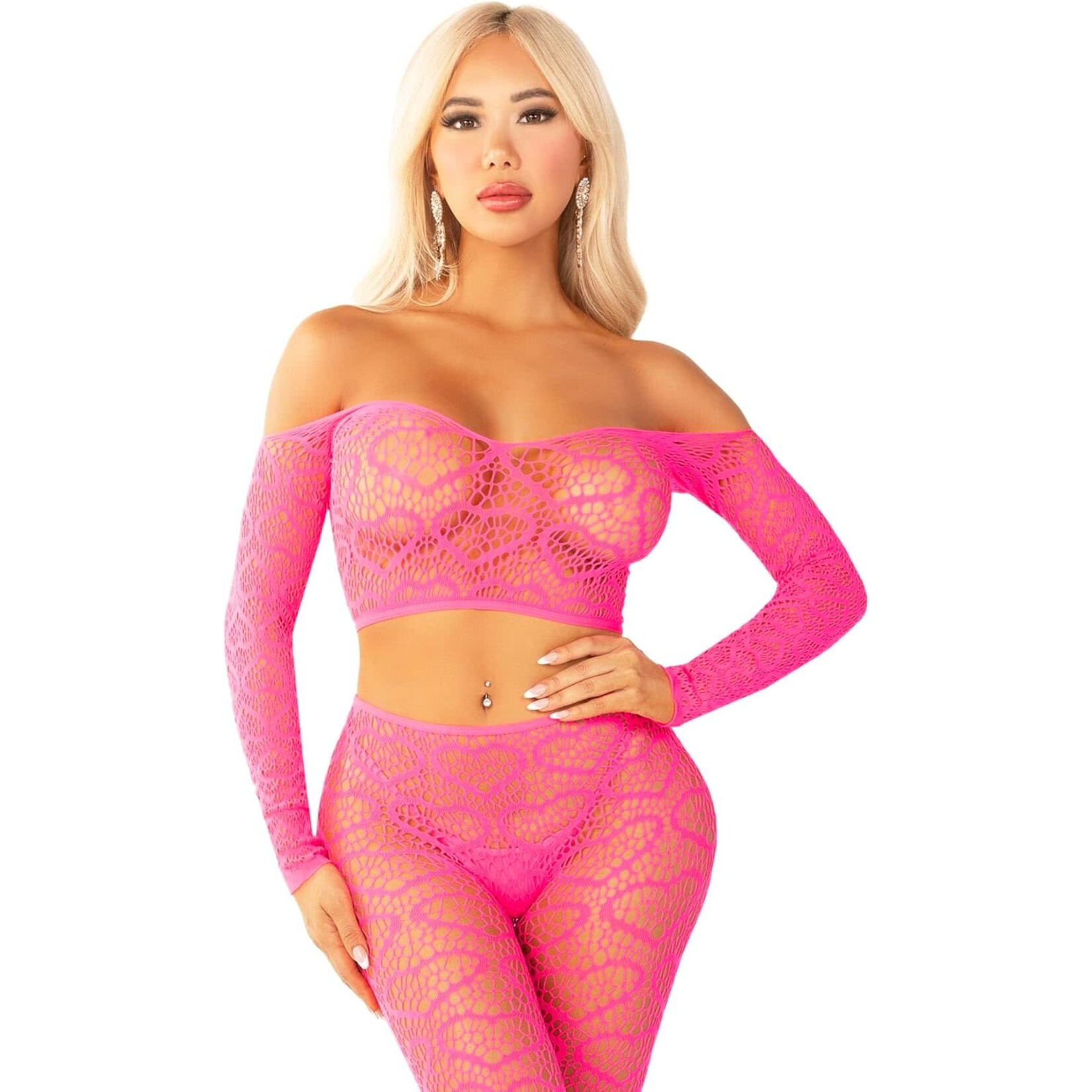 Leg Avenue 2pc Croptop and Footless Tights - Os