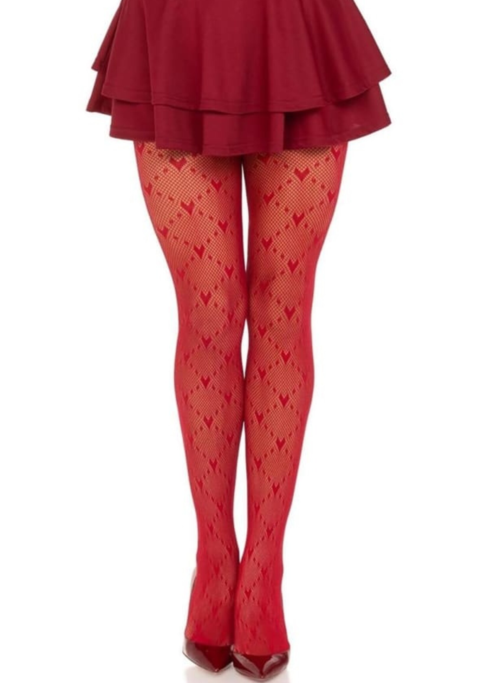 Leg Avenue Leg Avenue Love Struck Heart Net Tights - OS