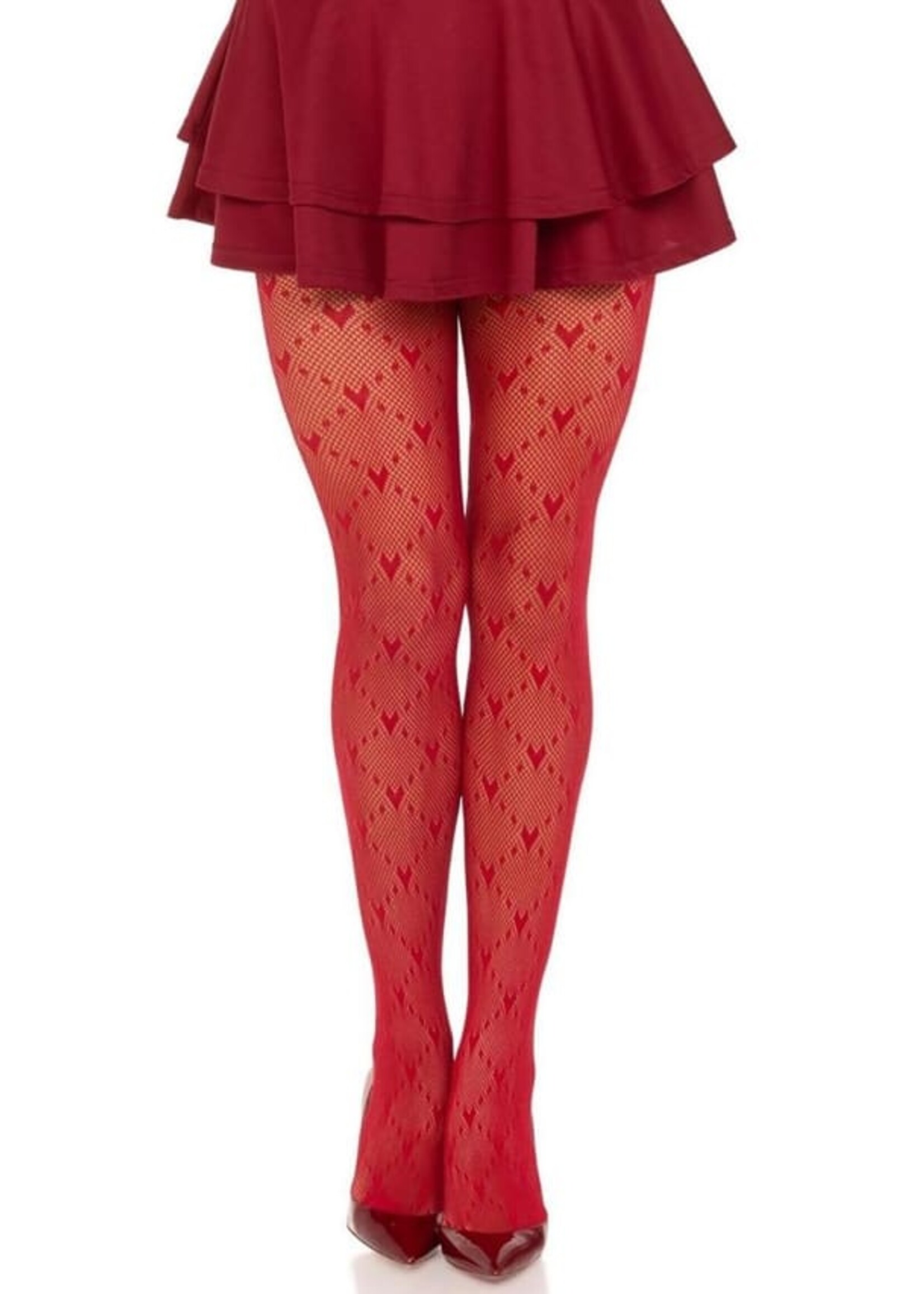 Leg Avenue Leg Avenue Love Struck Heart Net Tights - OS