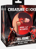 XR Brands Creature Cocks Creature Cocks Hell Hound Silicone Penis Sleeve - Red/Black