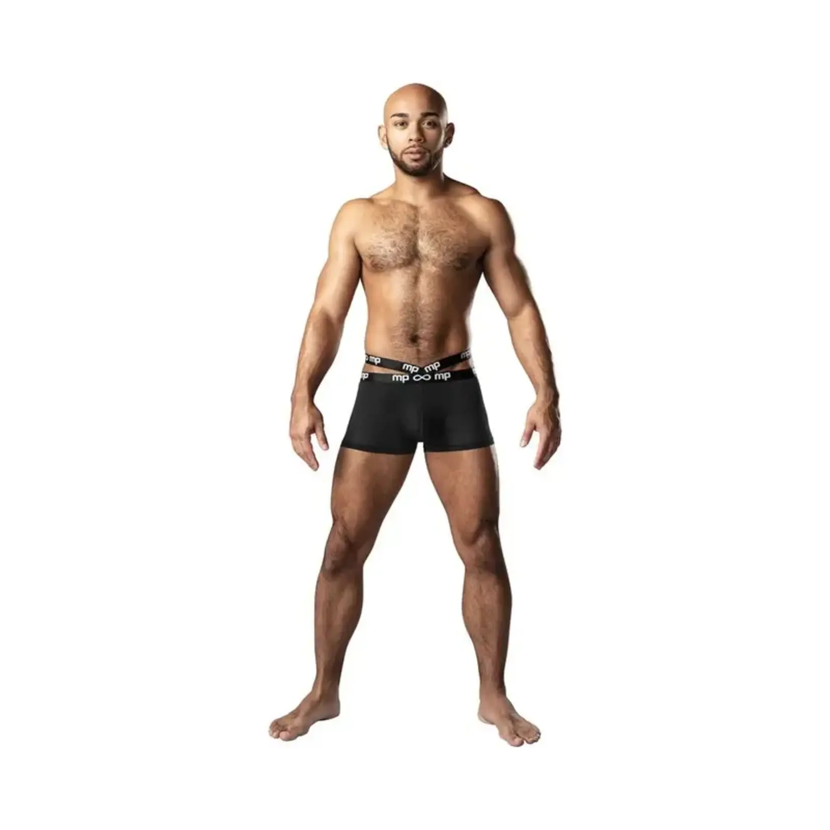 Male Power Infinite Comfort Amplifying Strappy Pouch Short - Black