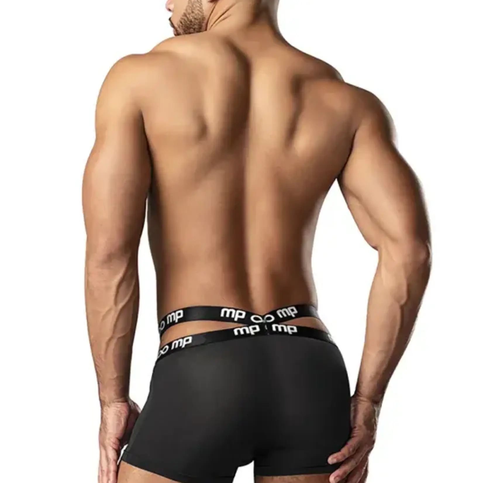 Male Power Infinite Comfort Amplifying Strappy Pouch Short - Black