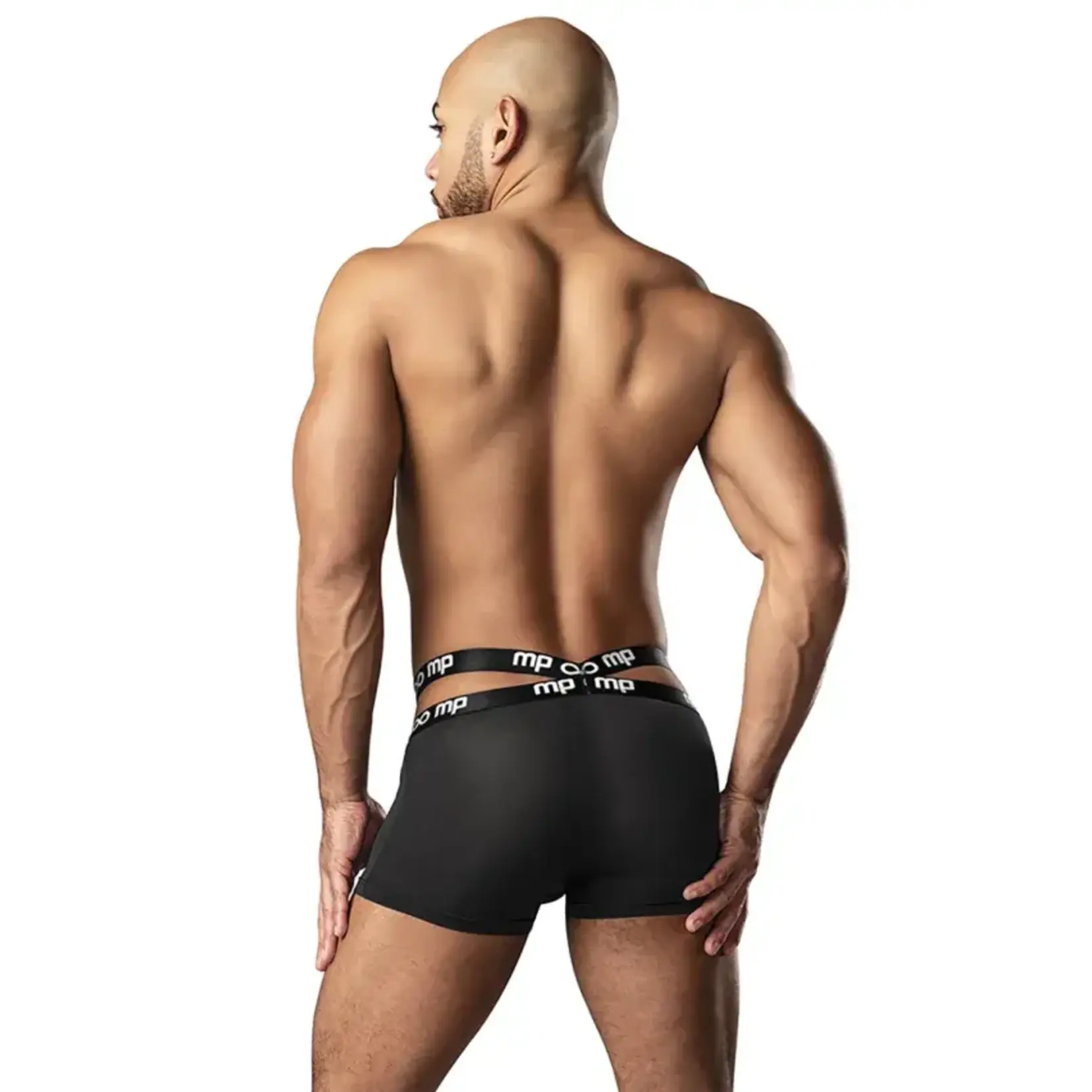 Male Power Infinite Comfort Amplifying Strappy Pouch Short - Black