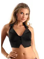 Fantasy Lingerie Play Schoolgirl Collared Button Down Halter Top - O/S