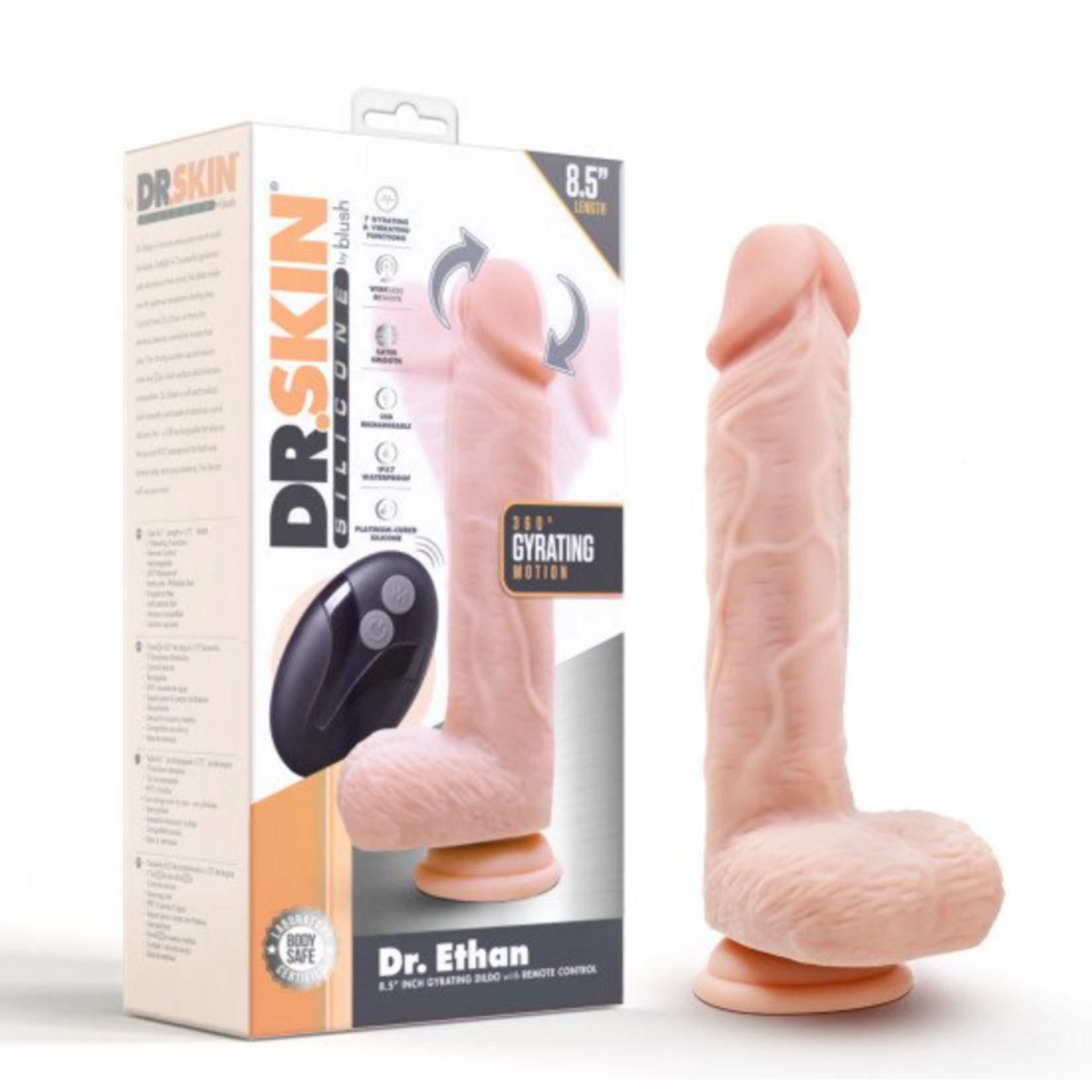 Blush Novelties Blush Dr. Skin Dr Ethan 8.5" Gyrating Dildo - Beige
