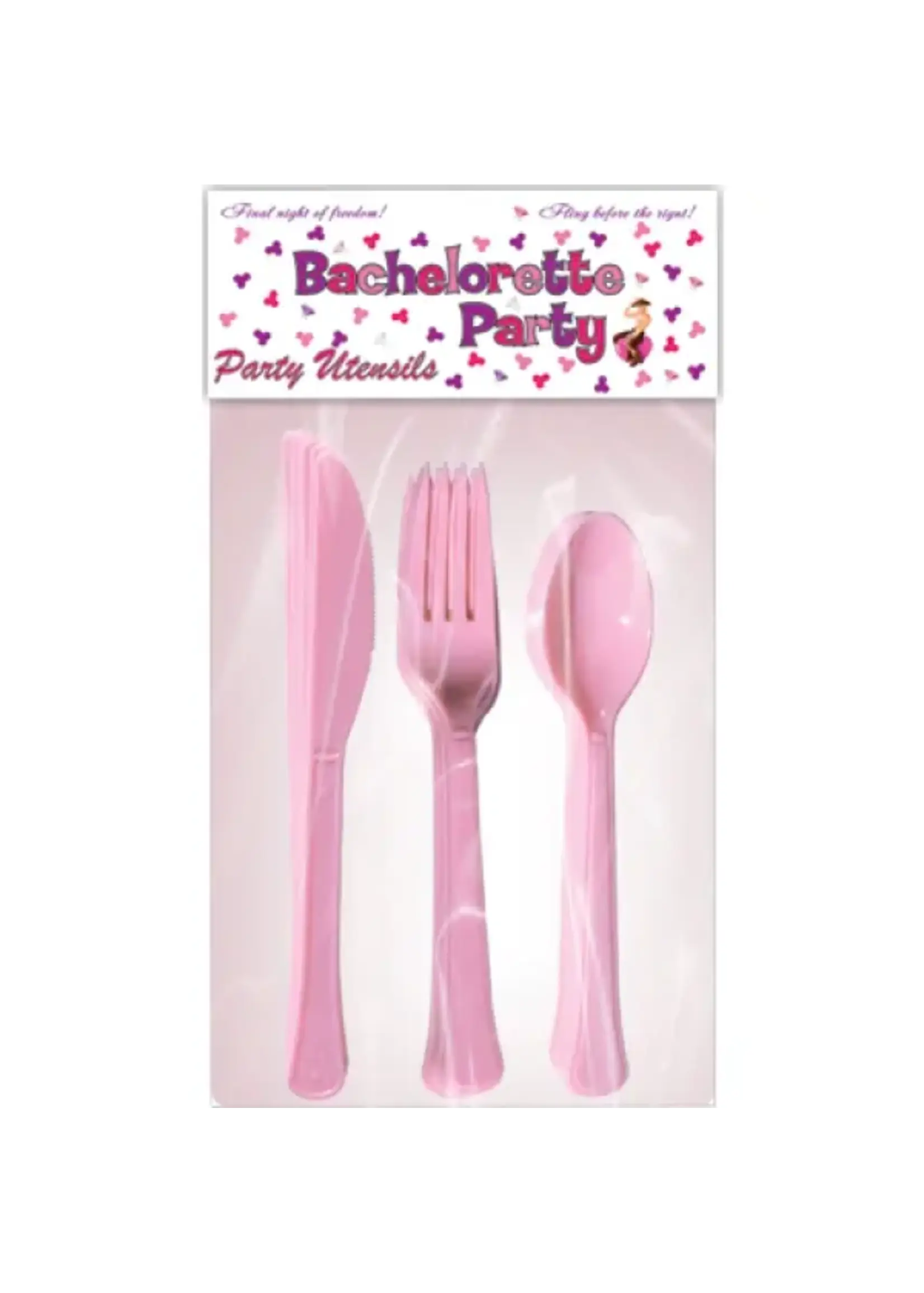 HOTT PRODUCTS Bachelorette Party Utensils 10pc place setting PINK