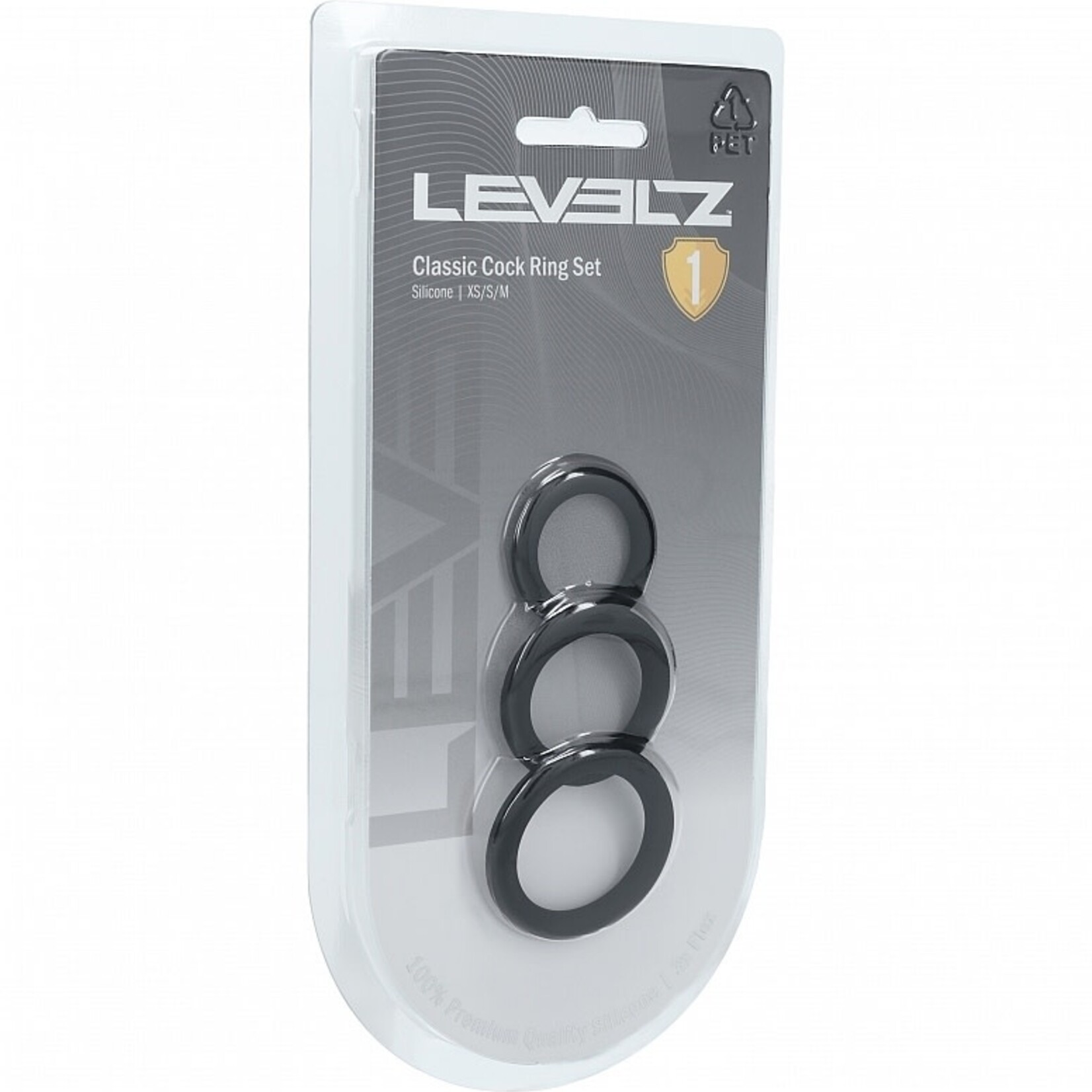 Shots Levelz Levelz Classic Silicone Cock Ring Set XS/S/M