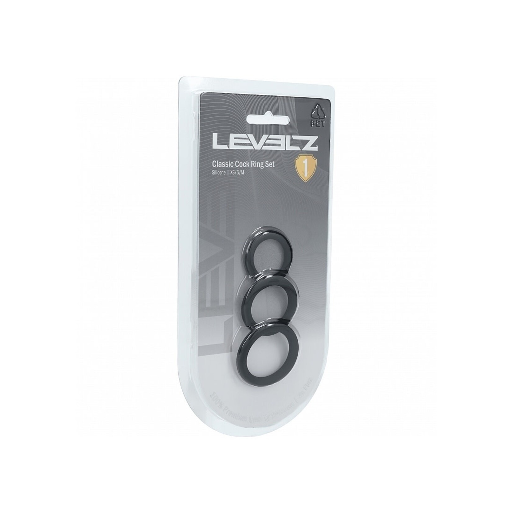 Shots Levelz Levelz Classic Silicone Cock Ring Set XS/S/M