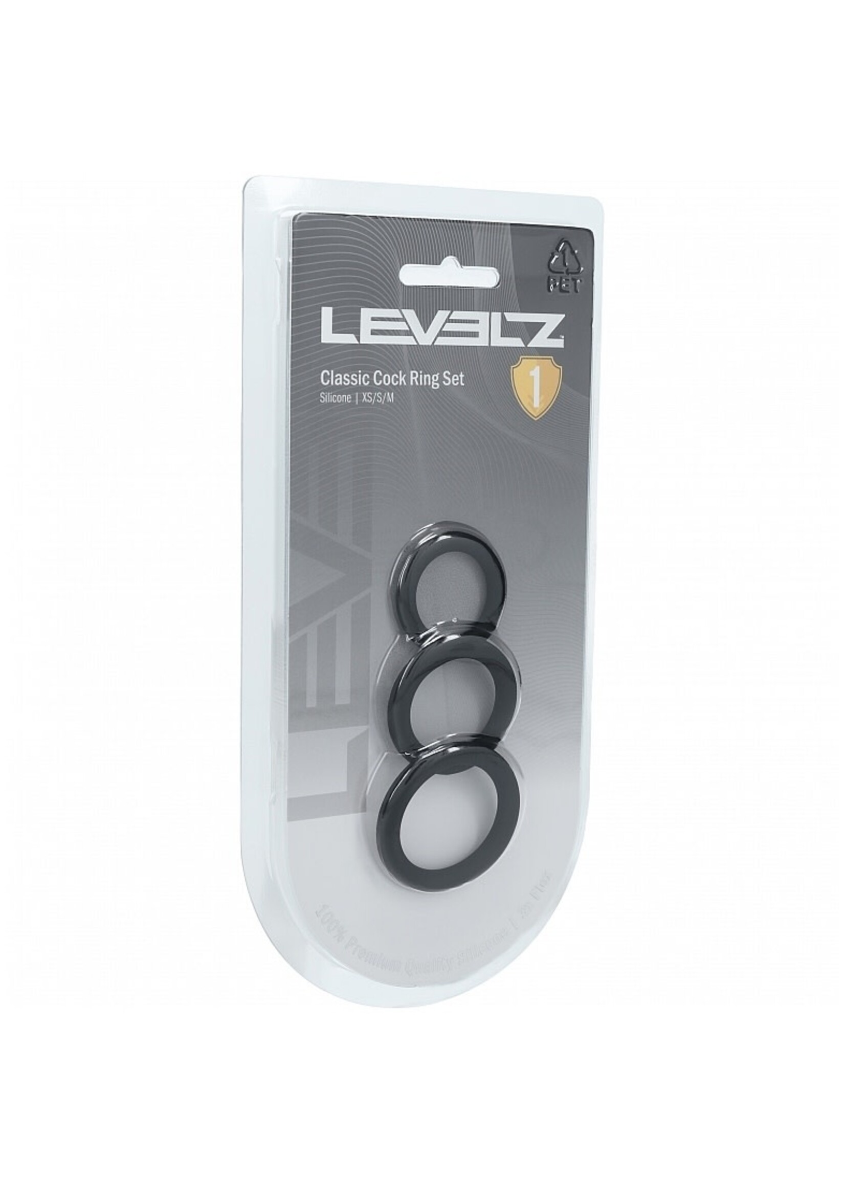 Shots Levelz Levelz Classic Silicone Cock Ring Set XS/S/M