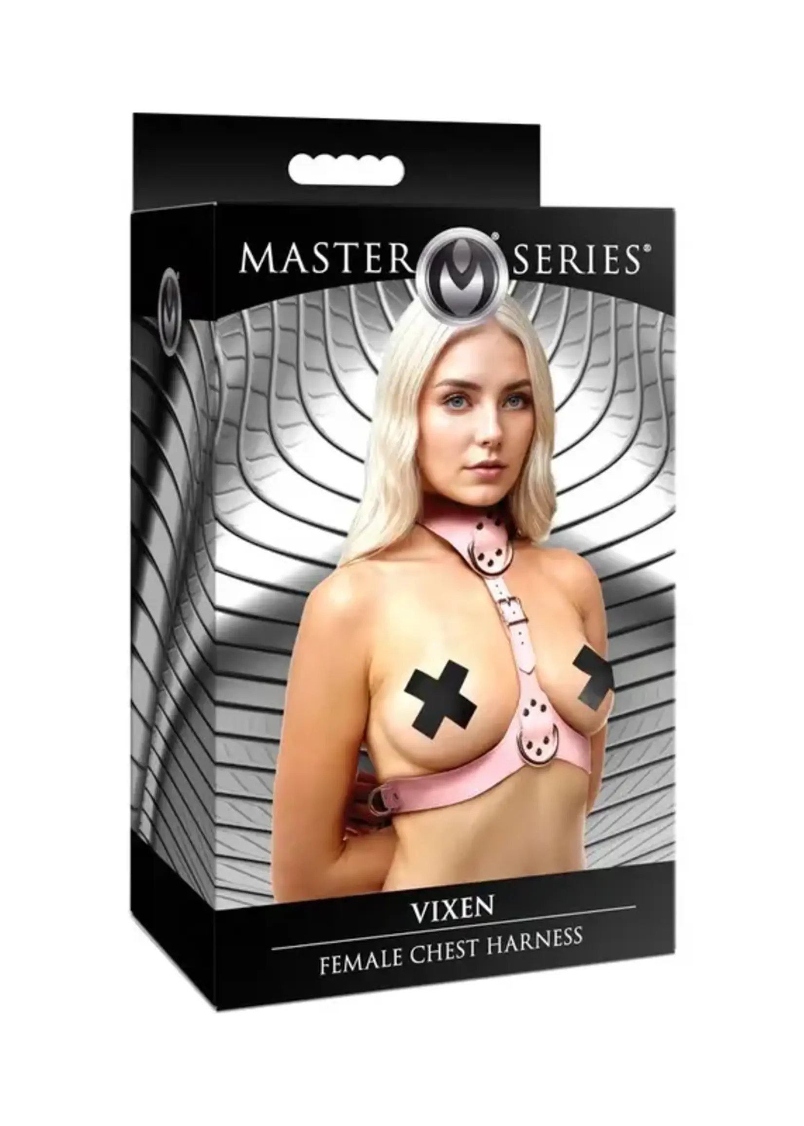XR Brands Master Series Master Series Vixen Female Chest Vegan Leather Harness - O/S