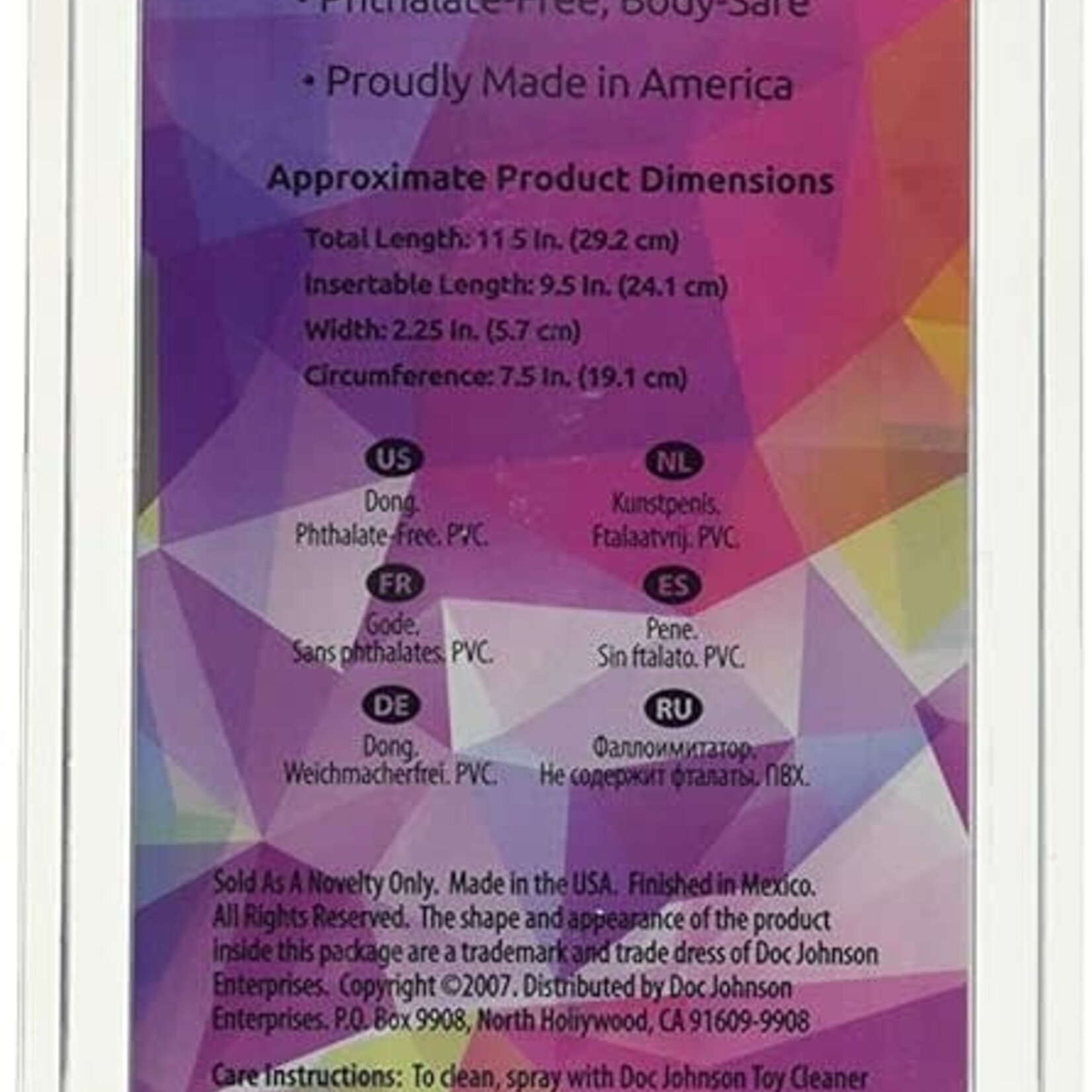 Doc Johnson Crystal Jellies - 12" Big Boy