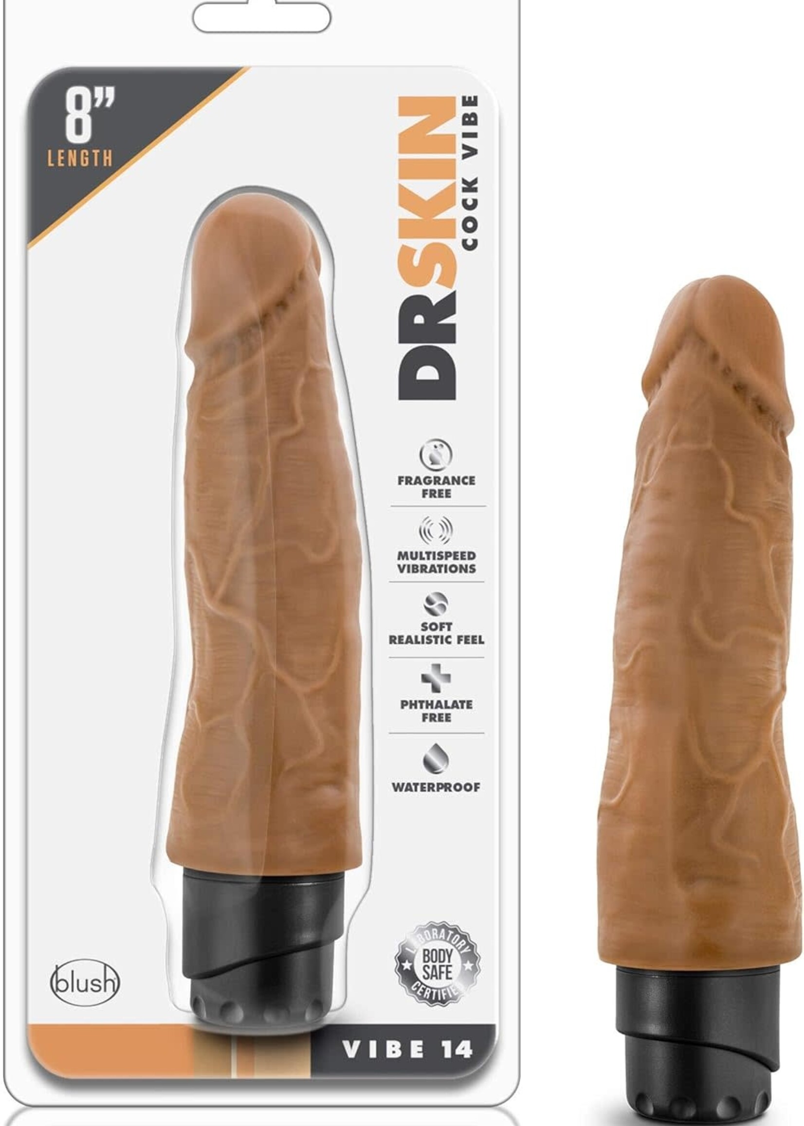 Blush Novelties Dr. Skin - Cock Vibe 14 - 8 Inch Vibrating Cock