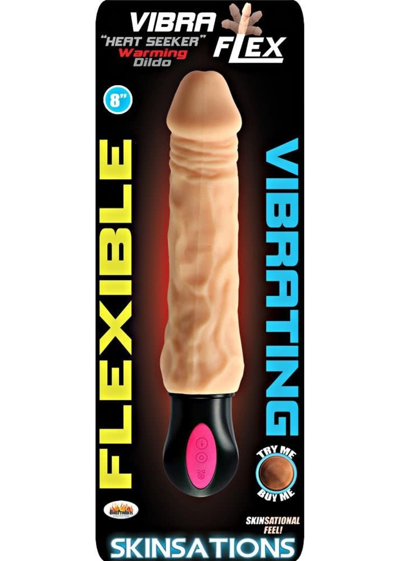 NassToys Skinsations Vibra-Flex Heat Seeker - Flexible Warming Dildo With 12 Frequencies