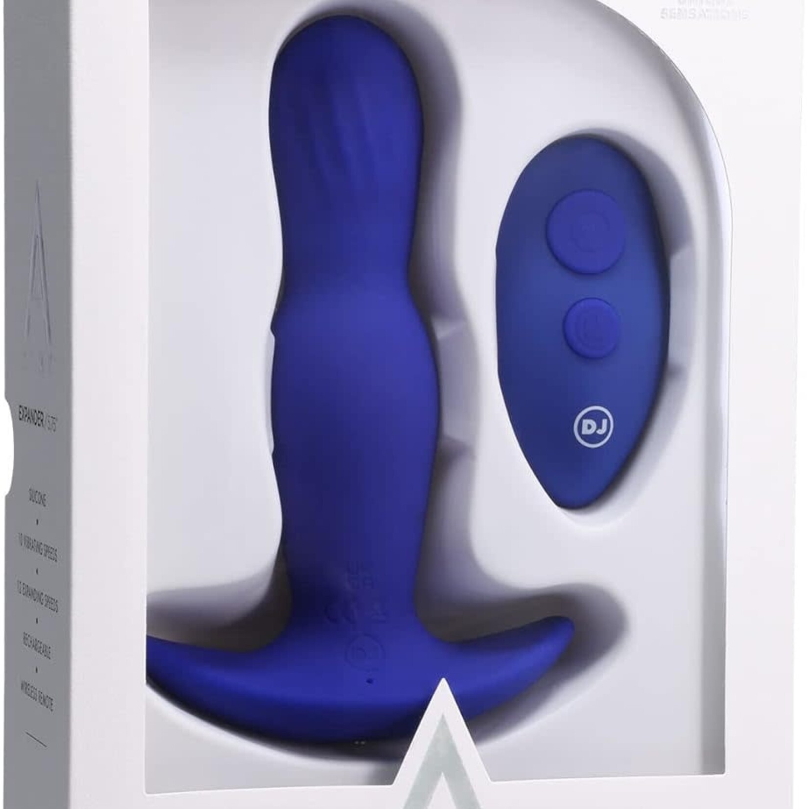 Doc Johnson A-Play Expander Rechargeable Silicone Anal Plug With Remote Royal Blue