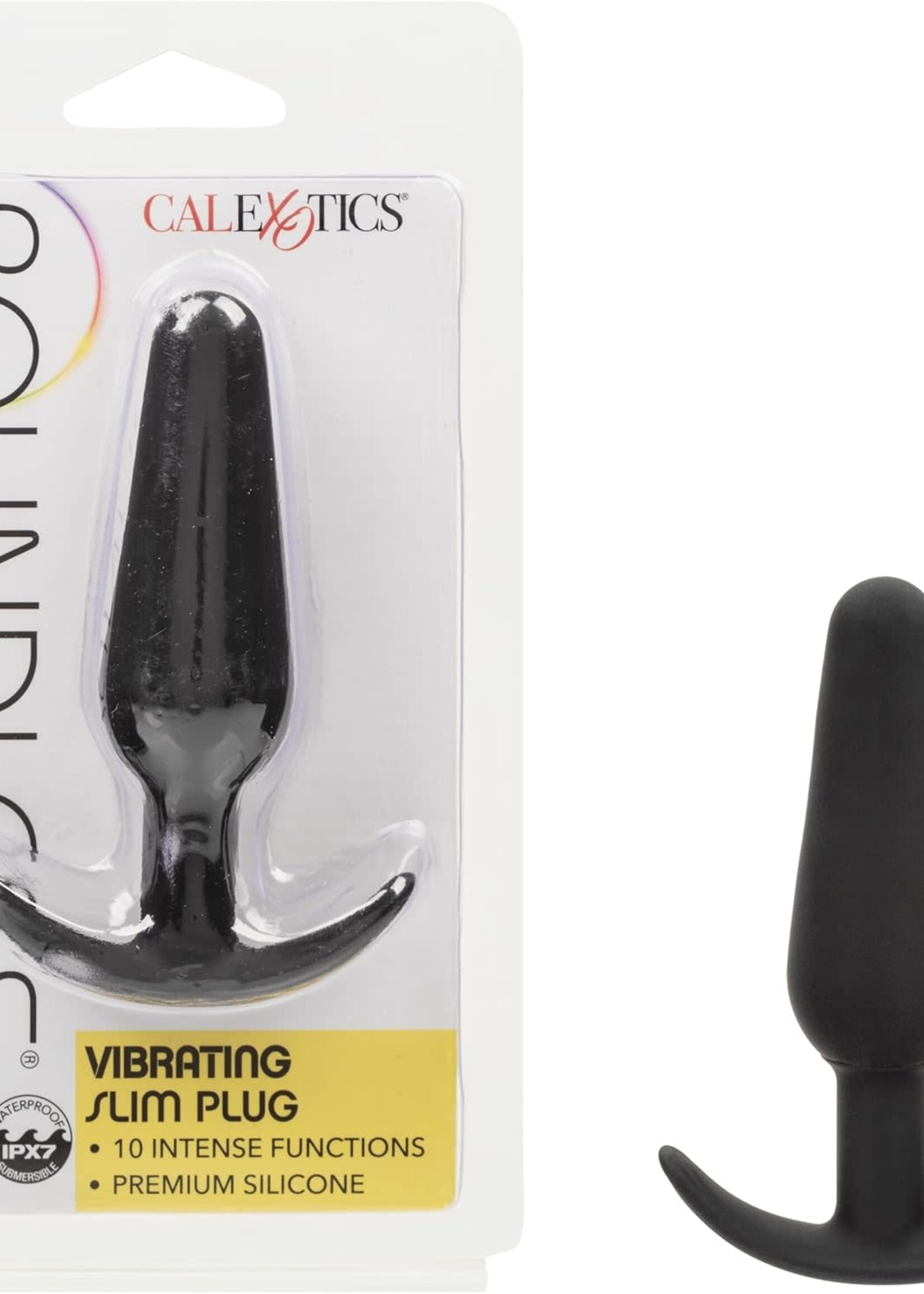 Calexotics Boundless Vibrating Slim Plug Rechargeable Silicone Anal Plug - Black