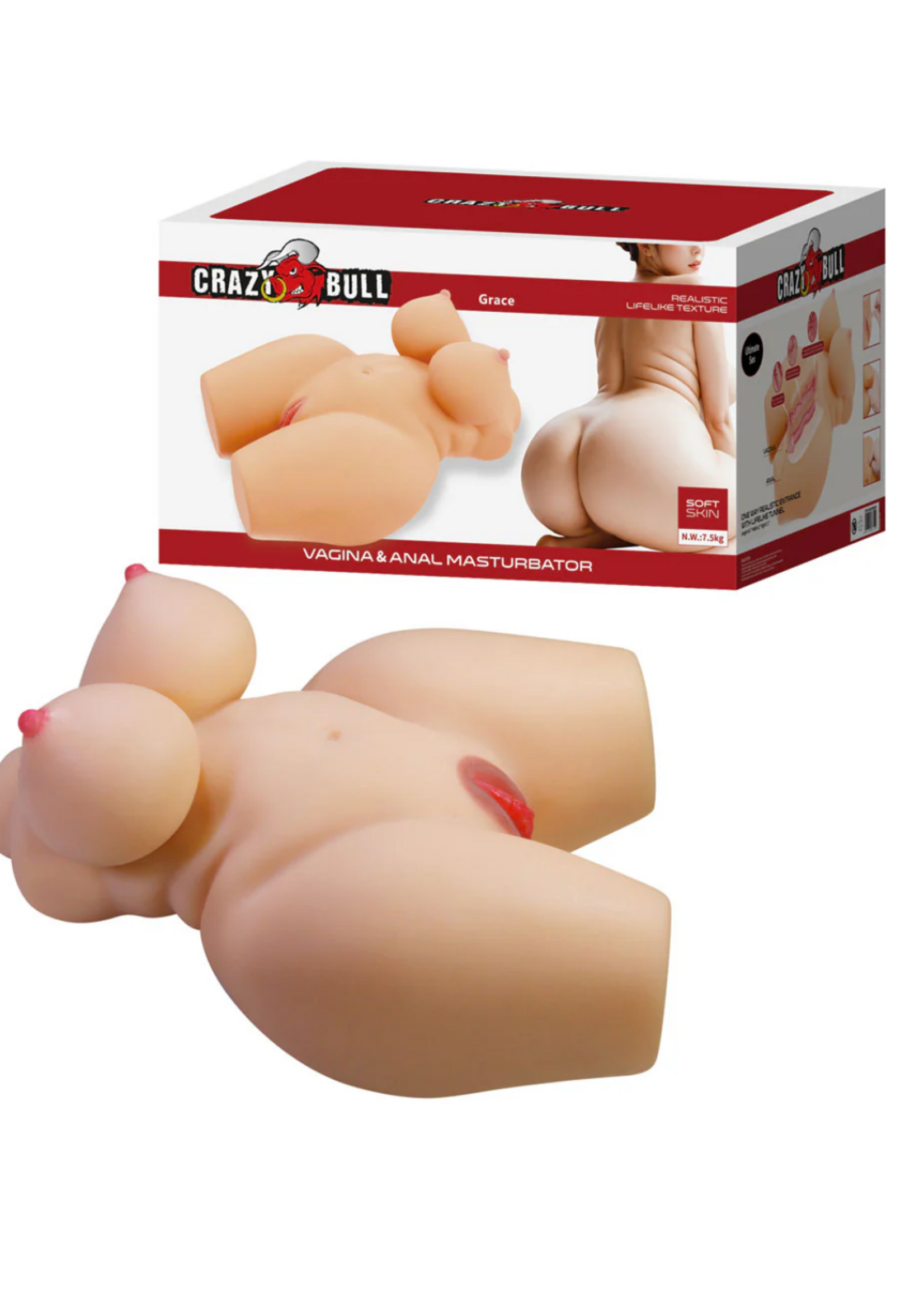 Pretty Love Grace - Vagina and Anal Masturbator - White