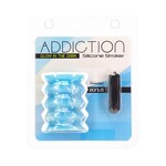 BMS Factory Addiction Silicone Glow in The Dark Masturbation Sleeve - Blue/White