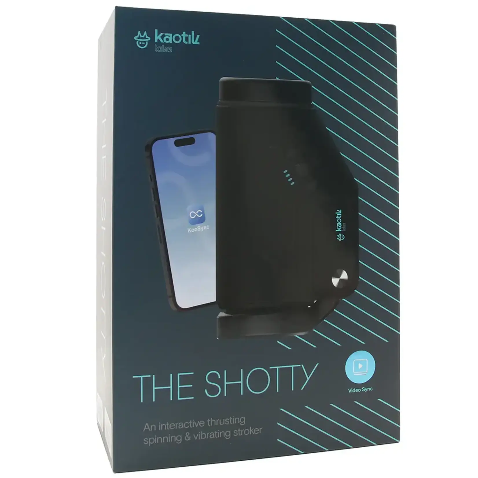 Svakom Kaotik Labs The Shotty App Control Rechargeable Stroker - Black/Blue