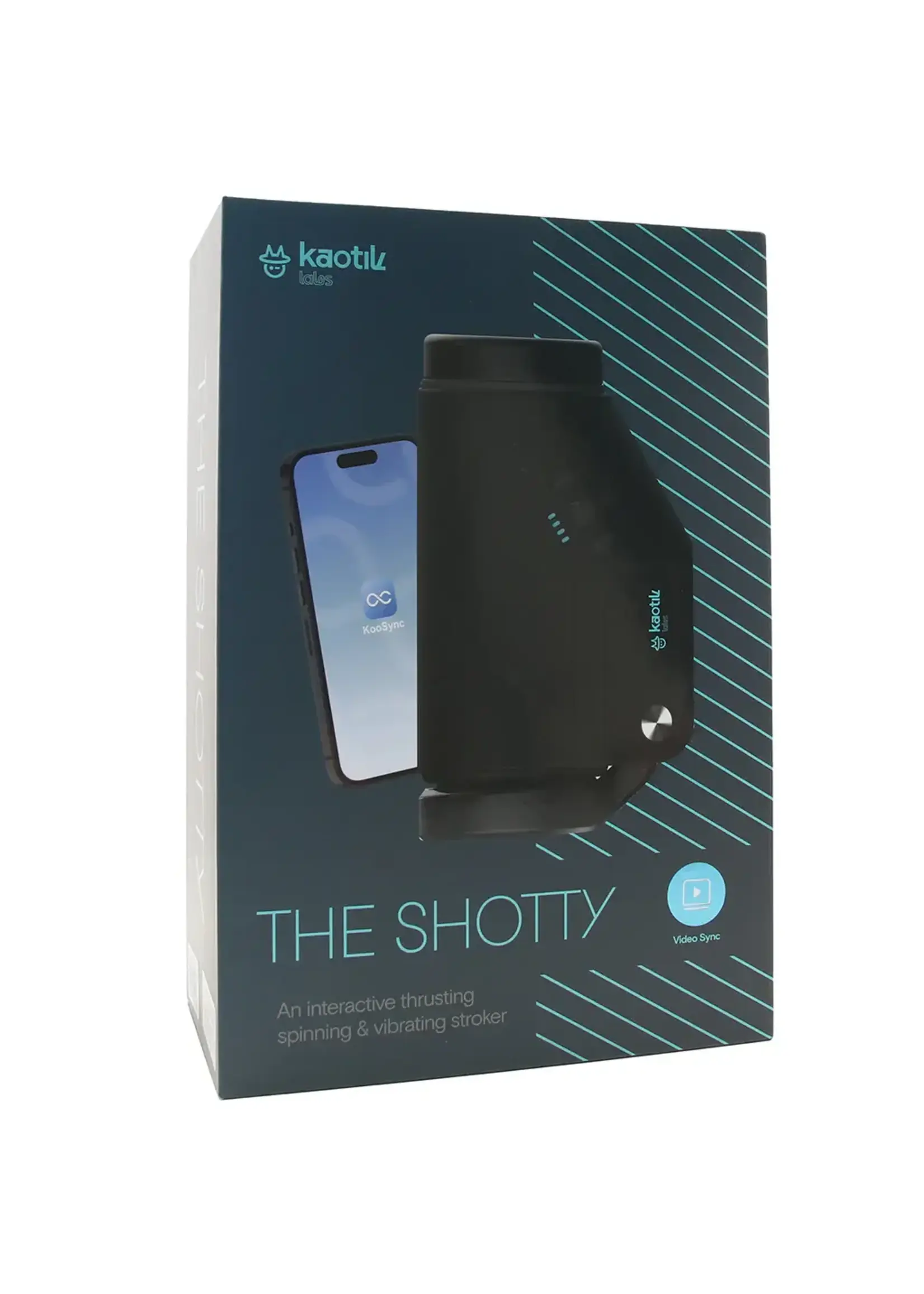 Svakom Kaotik Labs The Shotty App Control Rechargeable Stroker - Black/Blue