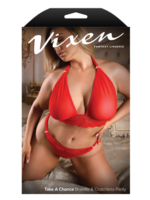 Fantasy Lingerie Take A Chance Bralette & Crotchless Panty Queen Size