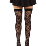 Leg Avenue Wild Rose Net Thigh Highs - O/S