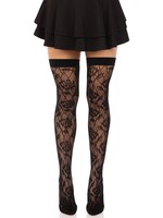 Leg Avenue Wild Rose Net Thigh Highs - O/S