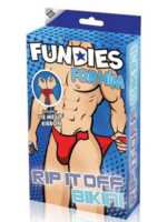 Boyztown Collective Fundies Rip it Off Bikini with Red Satin Ribbon - OS - Red