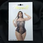 Mapale Curvy Scarlett Fishnet Bodysuit -X - Black