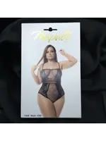 Mapale Curvy Scarlett Fishnet Bodysuit -X - Black