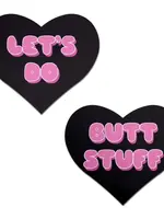 Pastease Pastease Premium Heart Let's Do Butt Stuff - Black/Pink O/S