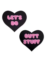 Pastease Pastease Premium Heart Let's Do Butt Stuff - Black/Pink O/S