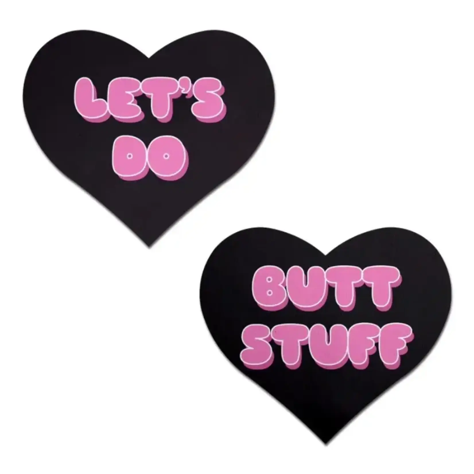 Pastease Pastease Premium Heart Let's Do Butt Stuff - Black/Pink O/S