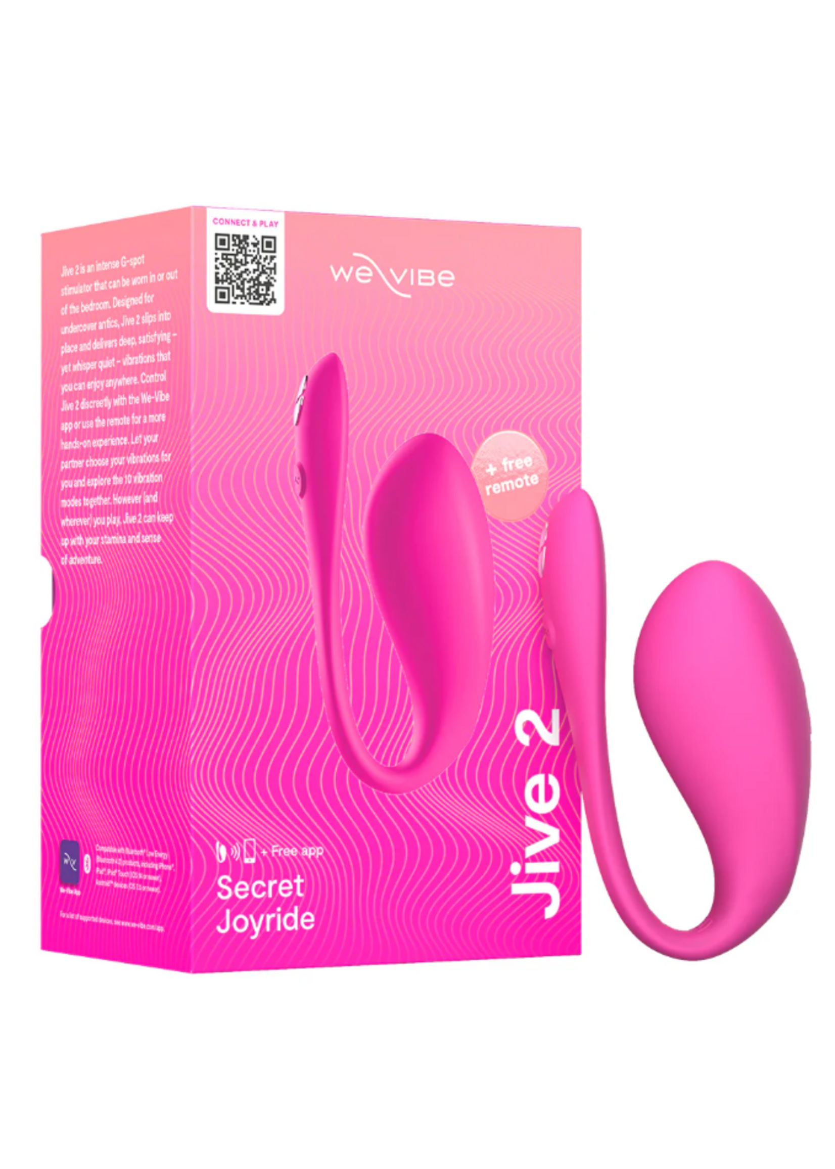We-Vibe We-Vibe Jive 2 Silicone Rechargeable Remote Control Wearable G-Spot Vibrator - Electric Pink