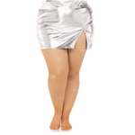 Leg Avenue Colby Rhinestone Fishnet Tights - 1x/2x - Caramel