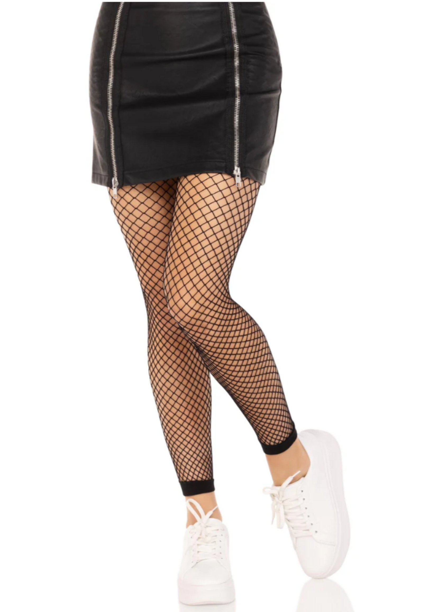 Leg Avenue Industrial Net Footless Tights - 1x/2x - Black