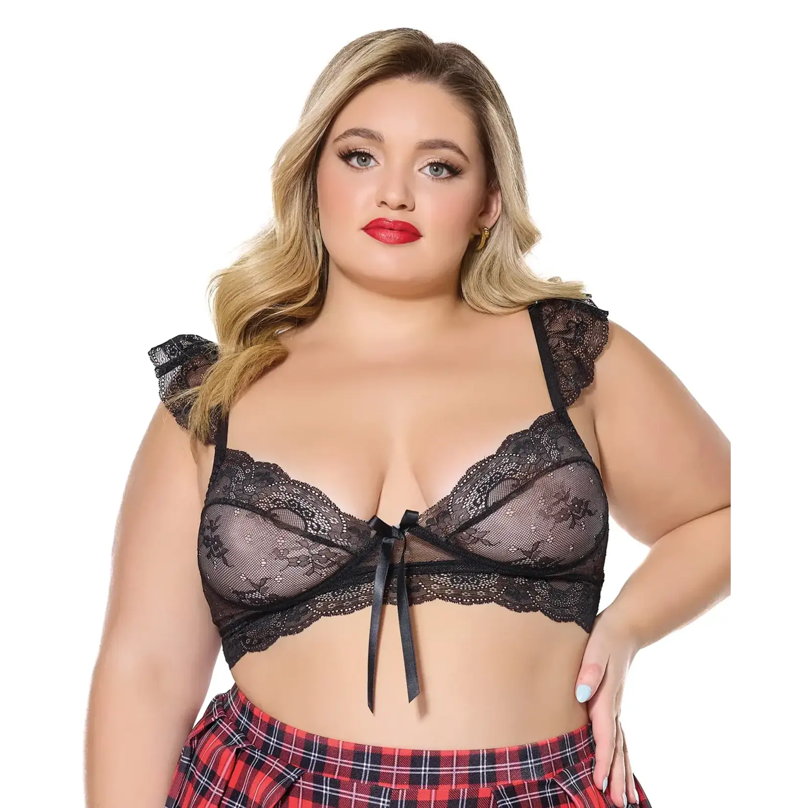 Coquette Lingerie Scallop Stretch Lace Soft Cup Bralette