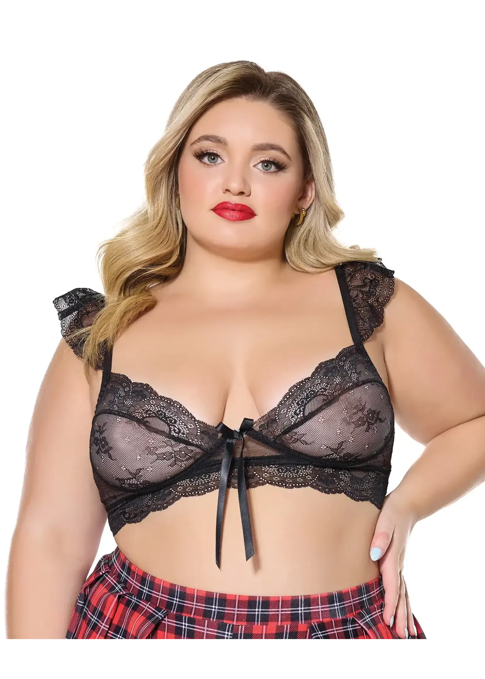 Coquette Lingerie Scallop Stretch Lace Soft Cup Bralette
