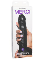 Doc Johnson Merci Squirting Cumplay Cock 10" With Removable Vac-U-Lock Suction Cup Ultraskyn Black