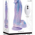 Evolved Mythical Rechargeable Silicone Vibrating Dildo with Remote - Multicolor