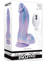 Evolved Mythical Rechargeable Silicone Vibrating Dildo with Remote - Multicolor