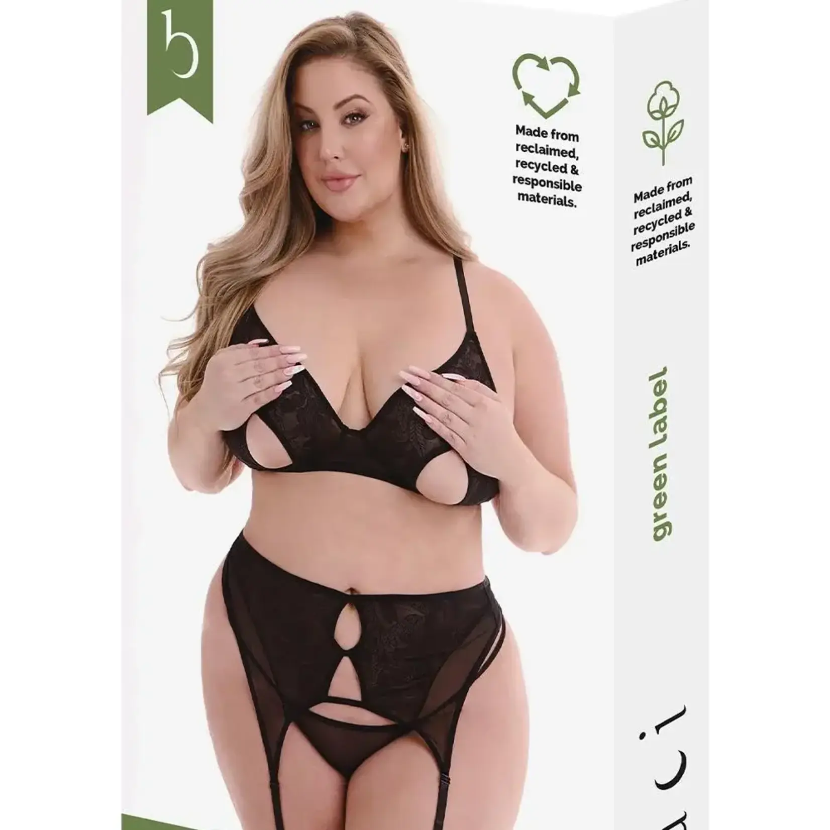Baci Peek-A-Boo 3pc Set - Curvy Queen Size