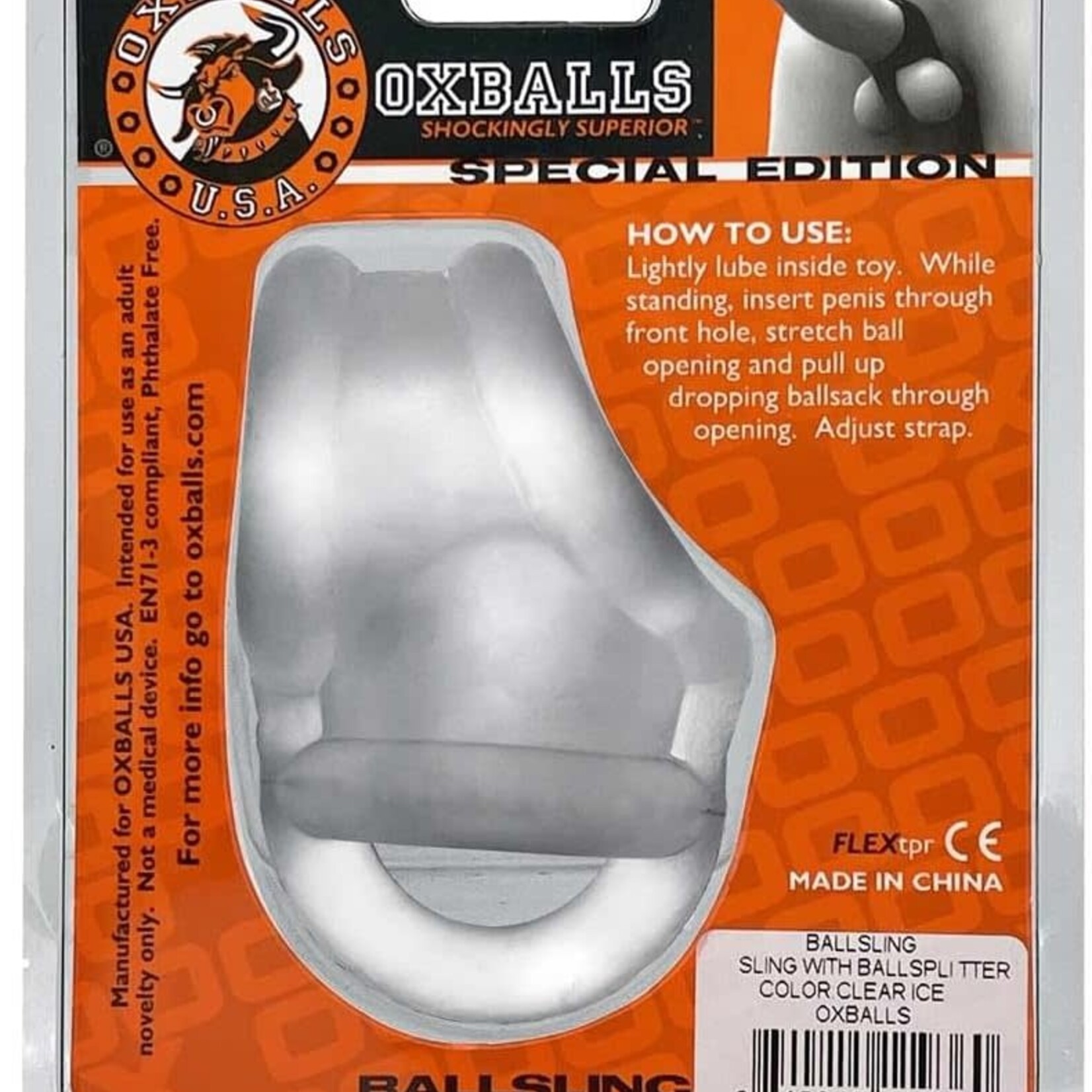 Oxballs Ball Sling With Ball Splitter - Clear Ice