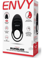 Envy Envy Toys Rumbler Textured Rechargeable Silicone Dual Stamina Ring - Black