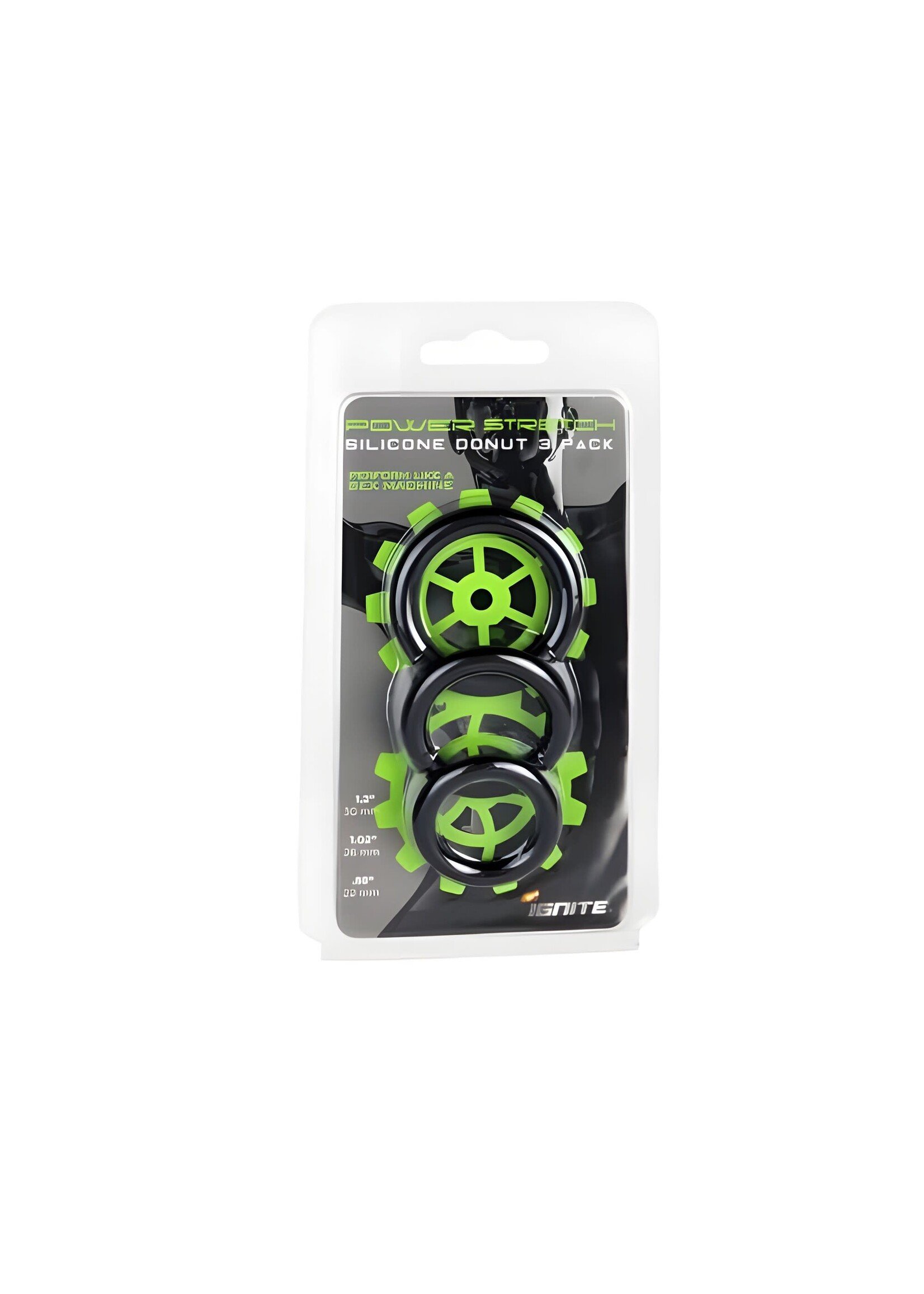 SI Novelties Power Stretch Silicone Donuts 3Pk Blk