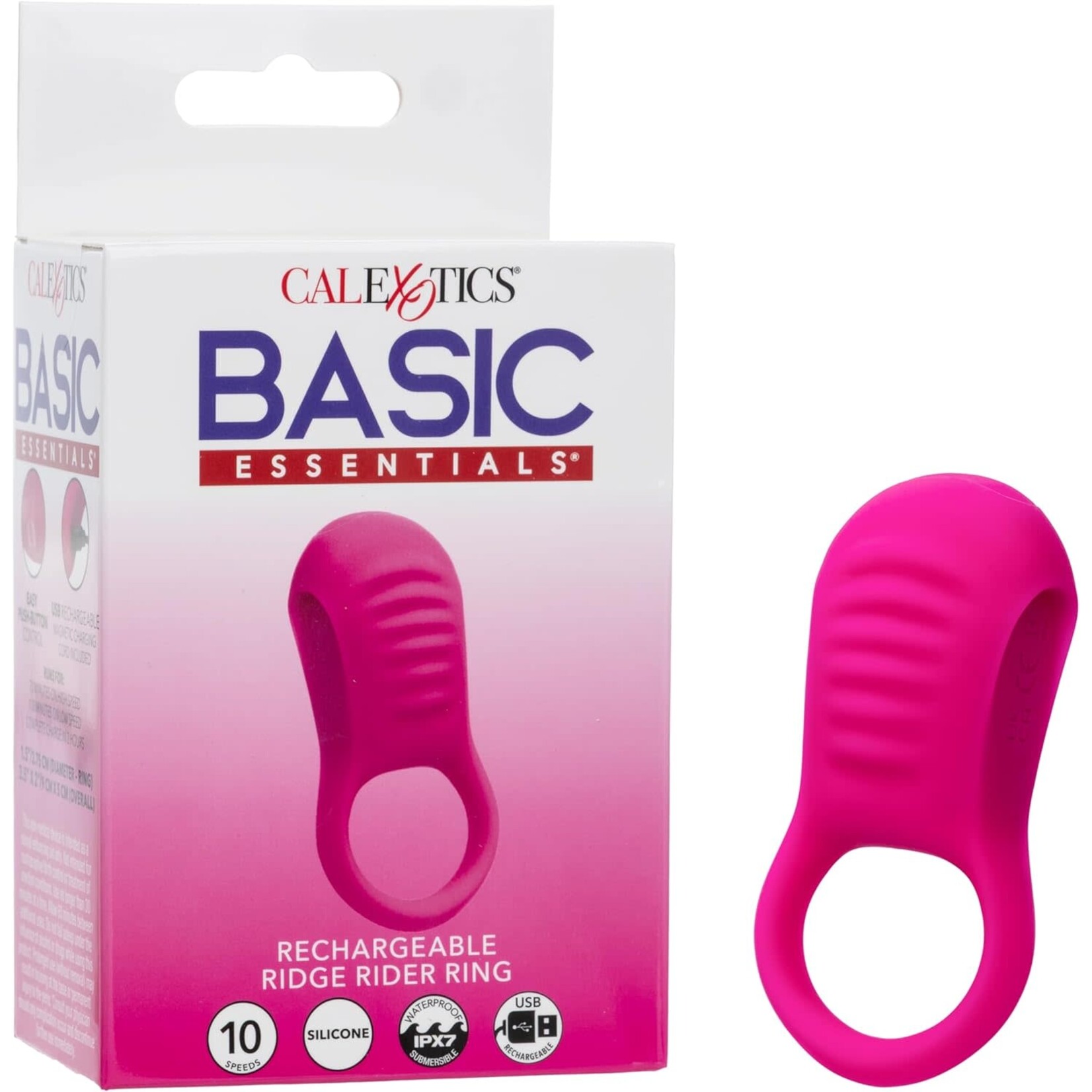 Calexotics Basic Essentials Rechargeable Ridge Rider Ring - Pink