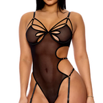Forplay Feeling Butterflies Mesh Teddy w/Garters