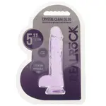 Shots RealRock RealRock Crystal Clear Realistic Dildo with Balls 5in