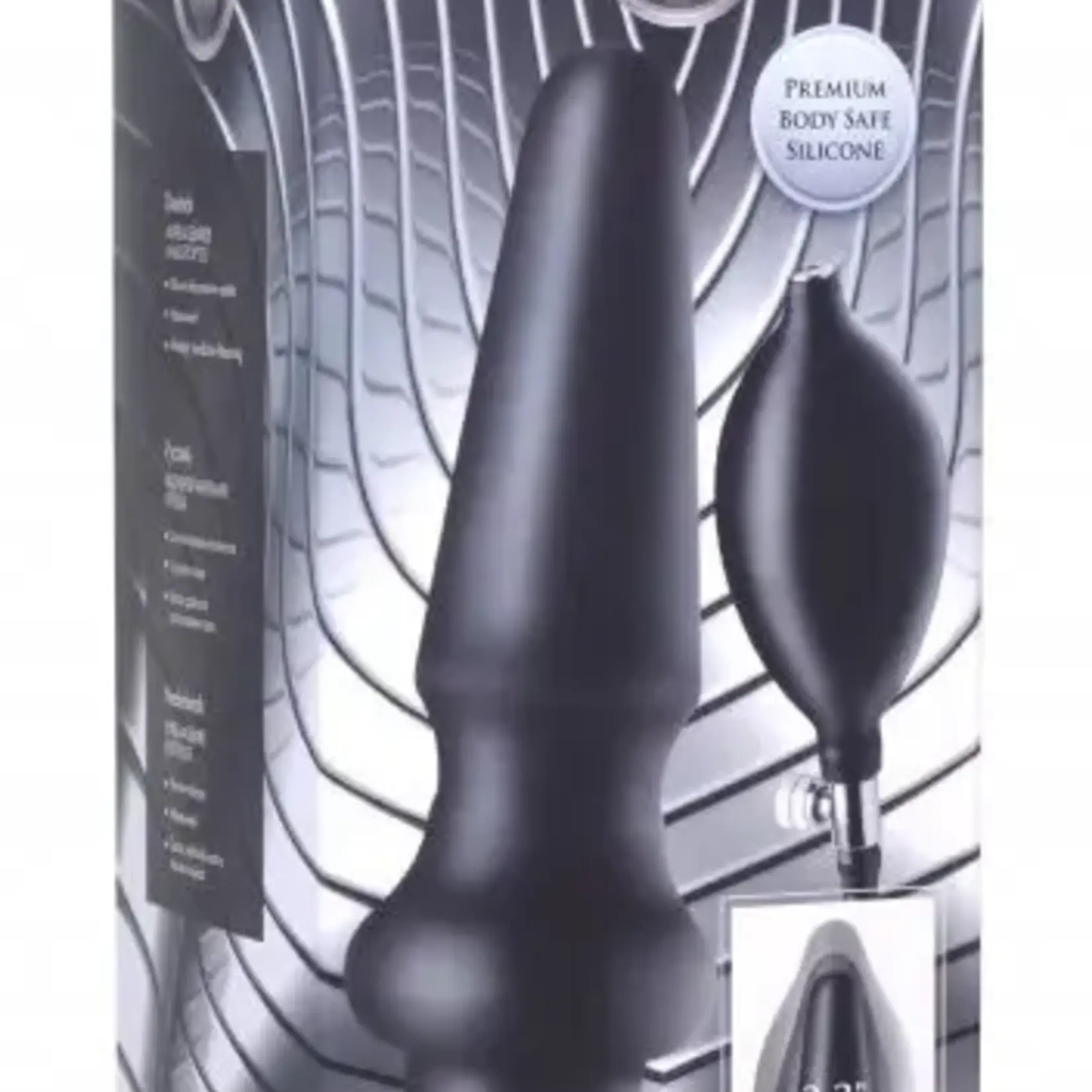 XR Brands Master Series Master Series Ass-Pand Inflatable Silicone Anal Plug - Large - Black