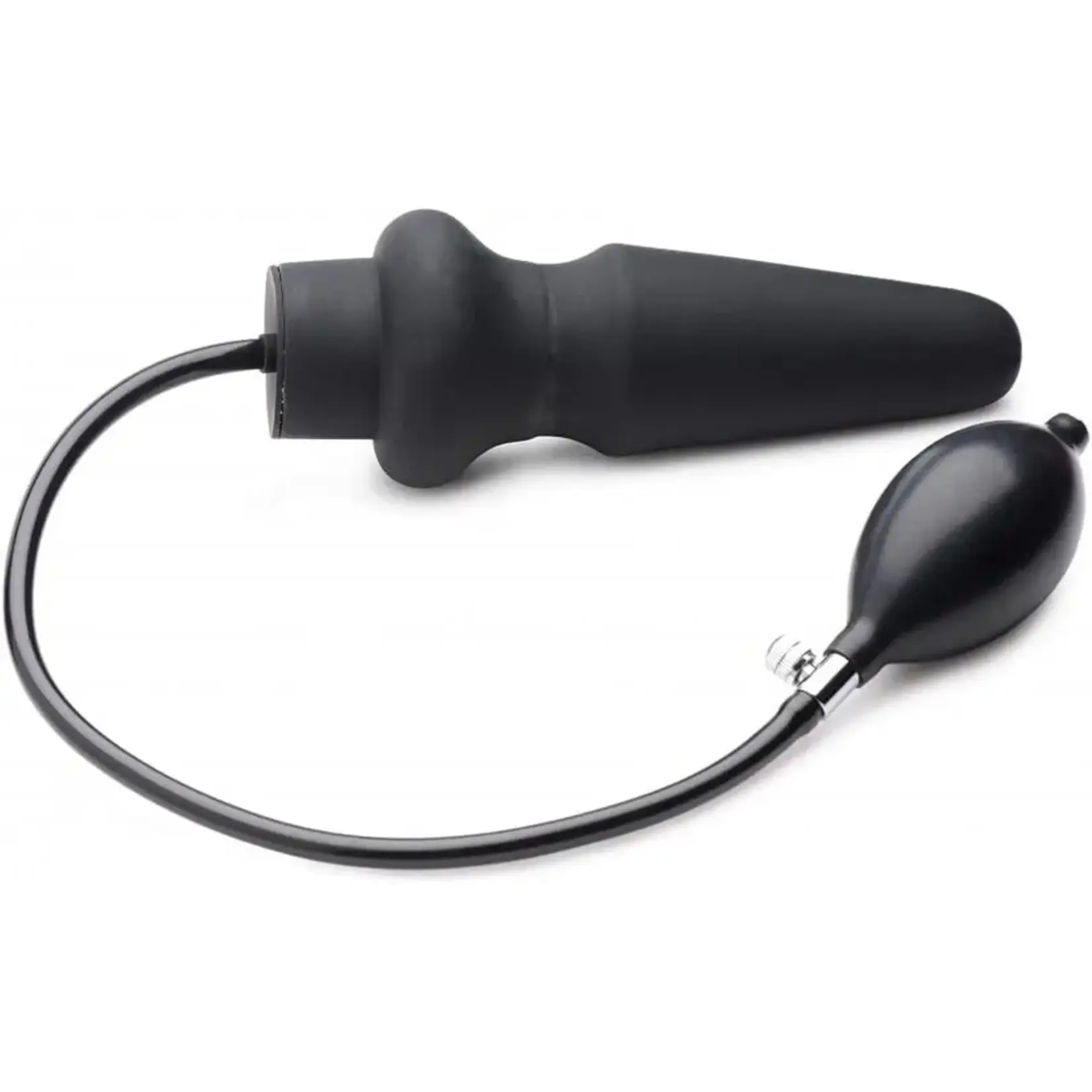 XR Brands Master Series Master Series Ass-Pand Inflatable Silicone Anal Plug - Large - Black